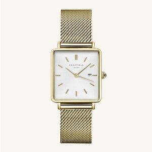 Rosefield Boxy Gold Mesh Watch